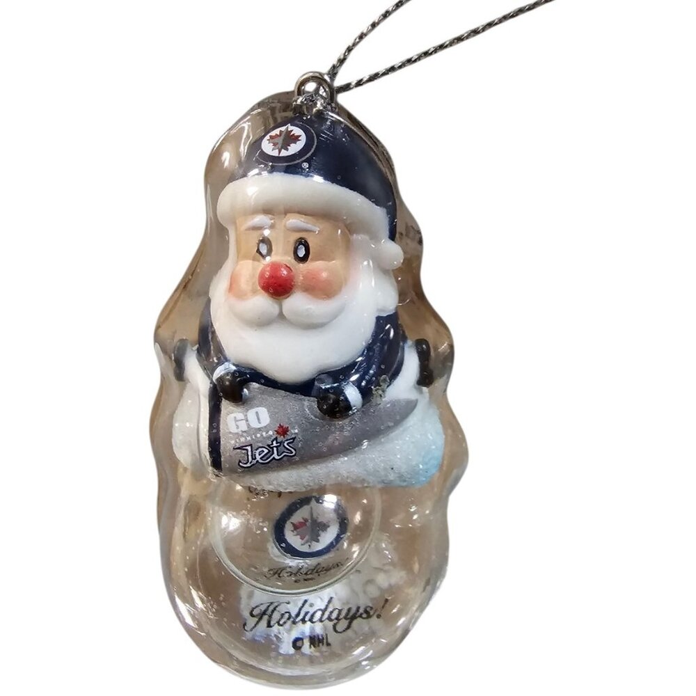 Winnipeg Jets Santa Snow Globe Ornament Collectible Christmas Tree NHL New
